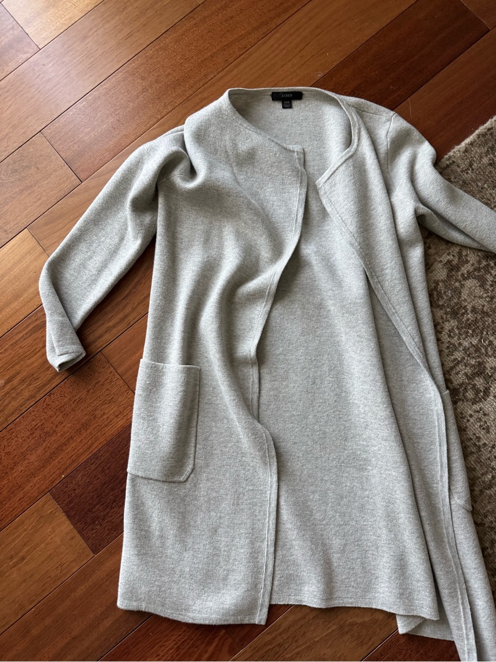 J. Crew Light Gray Open-Front Knit Cardigan